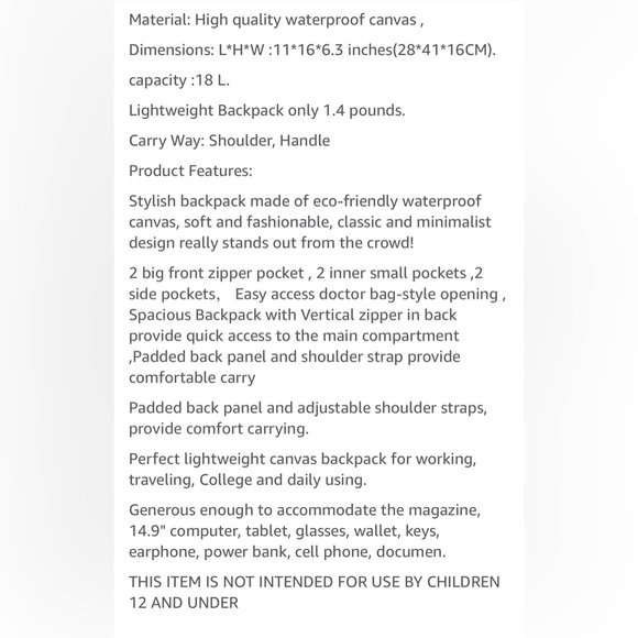 HIMAWARI waterproof laptop backpack women’s computer bags tote - Picture 7 of 16